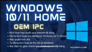 Bản quyền Windows 10, 11 Home (Bản OEM, kích hoạt trực tuyến)