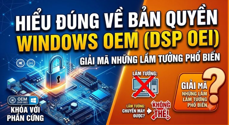 Hiểu Đúng Về Bản Quyền Windows OEM (DSP OEI): Giải Mã Những Lầm Tưởng Phổ Biến